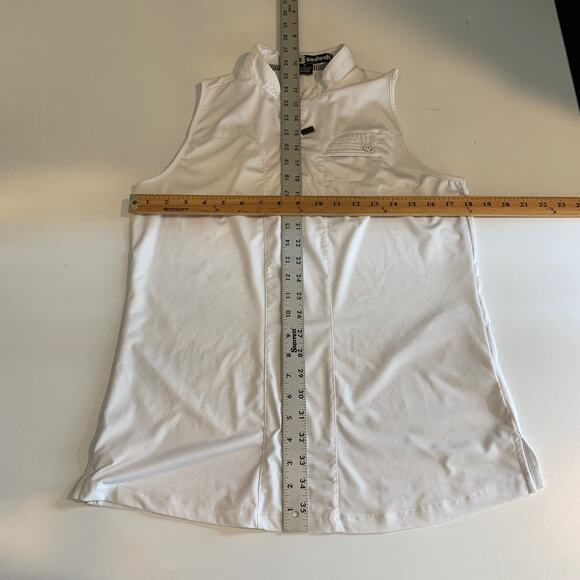 Jamie Sadock Shirt Womens M Medium White Sleeveless Racerback Quarter Zip Polo - Picture 6 of 10